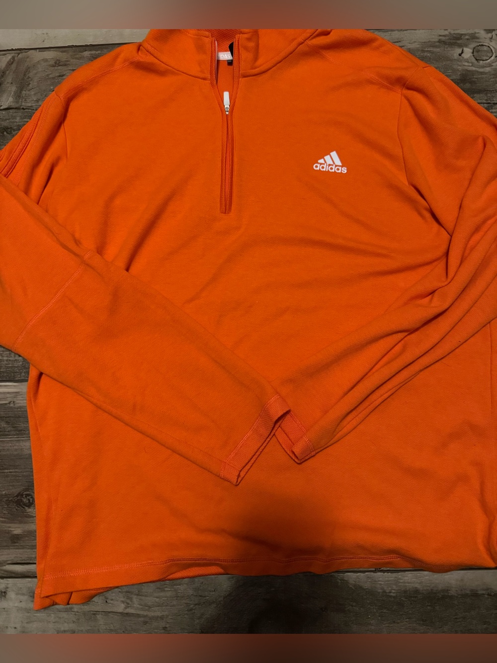 adidas Orange Quarter-Zip Pullover Sweatshirt